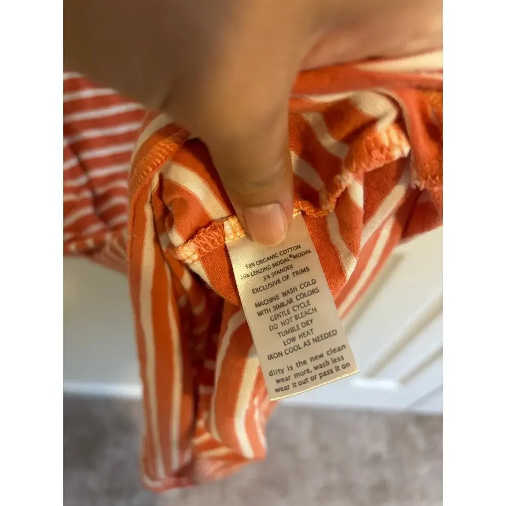 Toad & Co Muse dress sz small in salmon coral balanced stripe - Picture 9 of 10